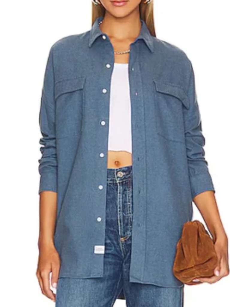 Frank & Eileen Mcloghlin Flannel Utility Shirt Jacket In Blue - Size Xs/S - New